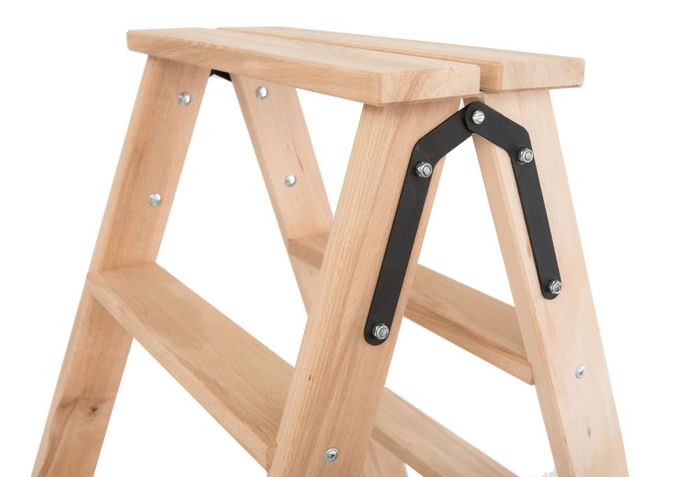 Стремянка двухсторонняя деревянная со ступенями Hoz-Block Штукатур 2x8 ступеней (арт. СДДШ-8) от магазина ЛесКонПром.ру