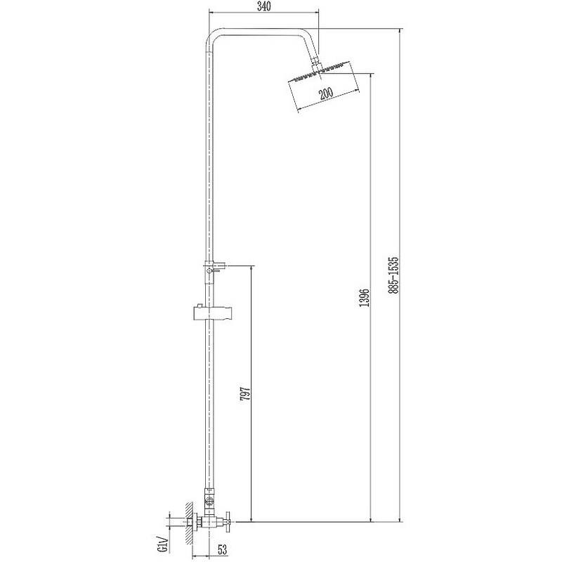 Душевая система Haiba HB24808 Нержавеющая сталь от магазина ЛесКонПром.ру