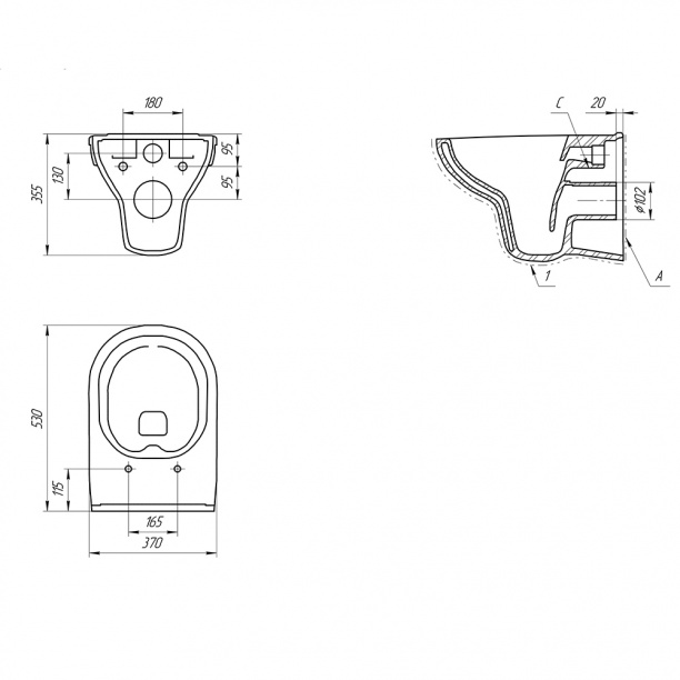 Инсталляция Cersanit Estetica с унитазом, сиденьем, кнопкой хром от магазина ЛесКонПром.ру