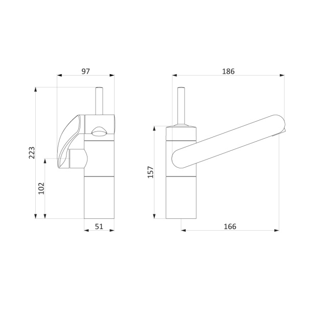 Смеситель для раковины Damixa Arc хром от магазина ЛесКонПром.ру