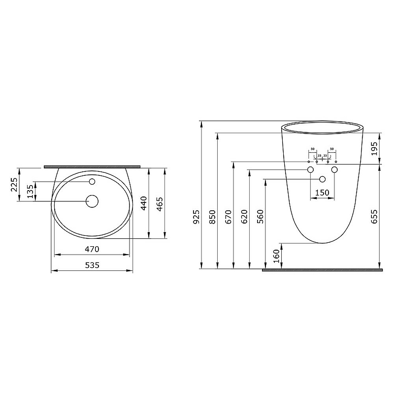 Раковина Bocchi Venezia 53 1083-007-0126 Жасмин матовая от магазина ЛесКонПром.ру