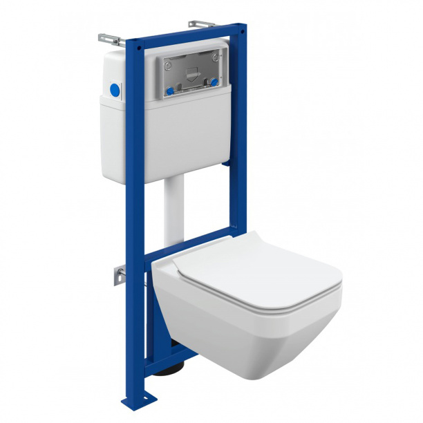 Инсталляция Cersanit CREA SQUARE с унитазом без кнопки от магазина ЛесКонПром.ру