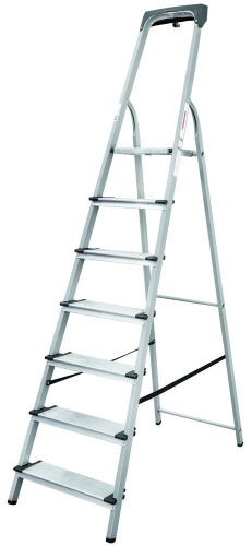 Стремянка стальная с широкой ступенью и органайзером Новая Высота 8 ступеней (арт. 1138108) от магазина ЛесКонПром.ру