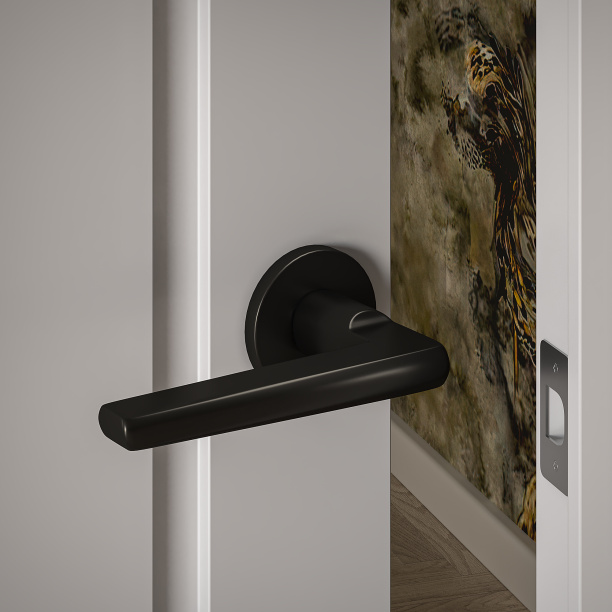 Ручки дверные NEODECO L063 черные от магазина ЛесКонПром.ру