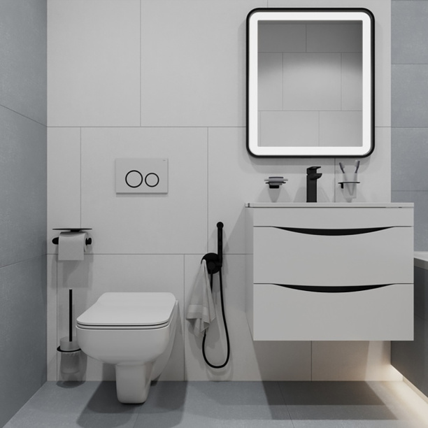 Кнопка для инсталляции IDDIS Unifix белый черная рамка от магазина ЛесКонПром.ру