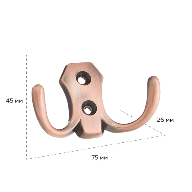 Крючок мебельный KERRON 0020 античная медь от магазина ЛесКонПром.ру