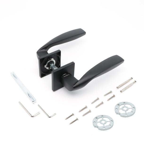 Ручки дверные NEODECO Chamomile EN черные от магазина ЛесКонПром.ру