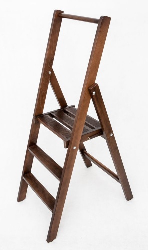 Стремянка деревянная Hoz-Block Батя 3 ступени Венге (арт. СДБ-3В) от магазина ЛесКонПром.ру