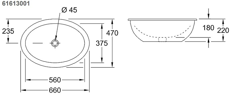 Раковина Villeroy&Boch Loop & Friends 66 61613001 Альпийский белый от магазина ЛесКонПром.ру