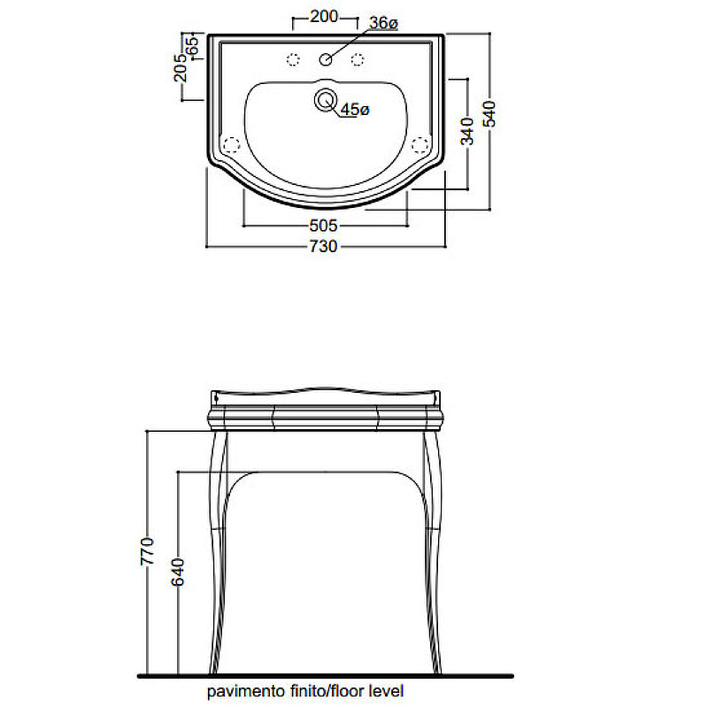 Раковина Kerasan Retro 73 104701*3 Белая от магазина ЛесКонПром.ру