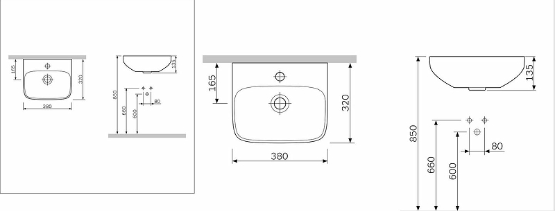 Раковина AM.PM Inspire 38 C504811WH Белая от магазина ЛесКонПром.ру
