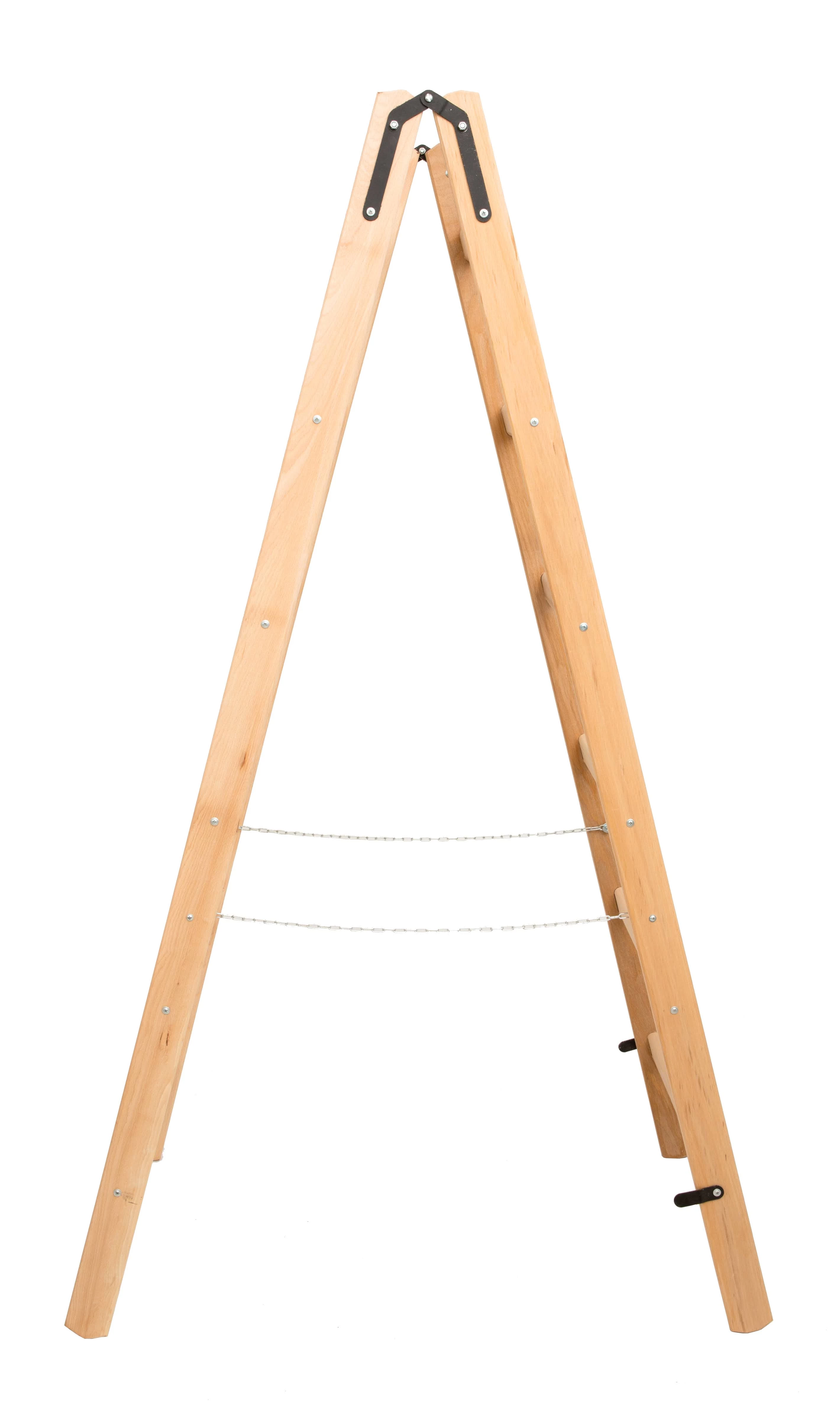 Стремянка двухсторонняя деревянная с перекладинами Hoz-Block Маляр 2х6 ступеней (арт. СДДМ-6) от магазина ЛесКонПром.ру