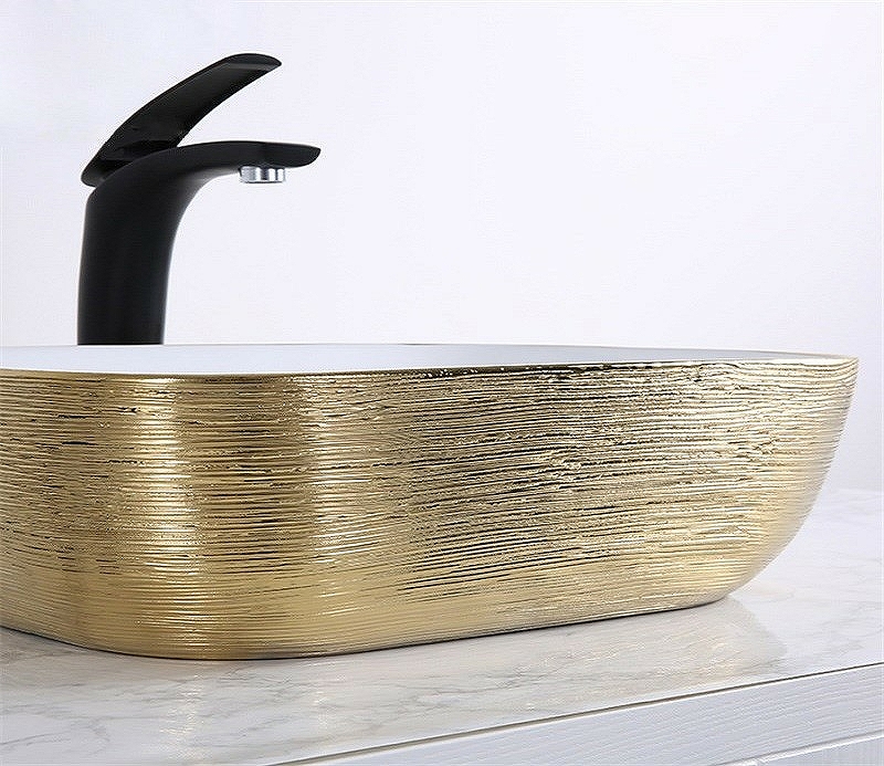 Раковина-чаша CeramaLux 46 D1333H130 Золото Белая от магазина ЛесКонПром.ру