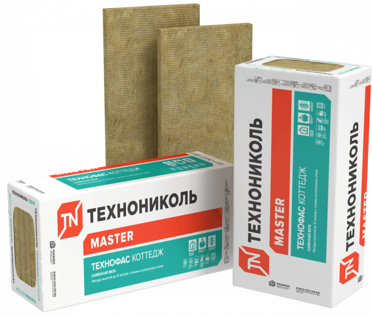 Плита минераловатная ТЕХНОНИКОЛЬ Технофас Коттедж 1200х600х150 мм, 2 шт от магазина ЛесКонПром.ру