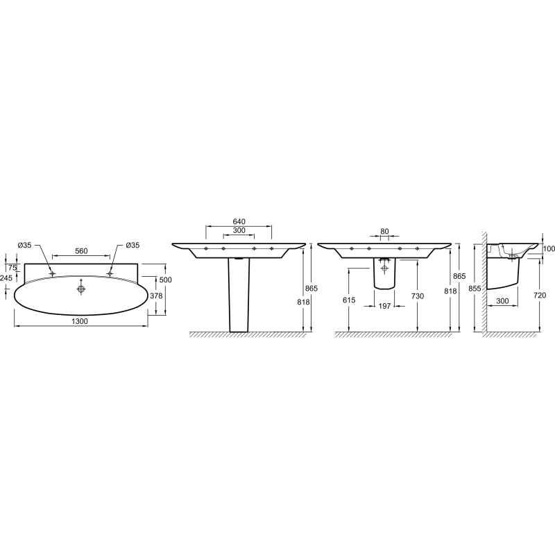Раковина Jacob Delafon Presquile 130 E4445-00 Белая от магазина ЛесКонПром.ру