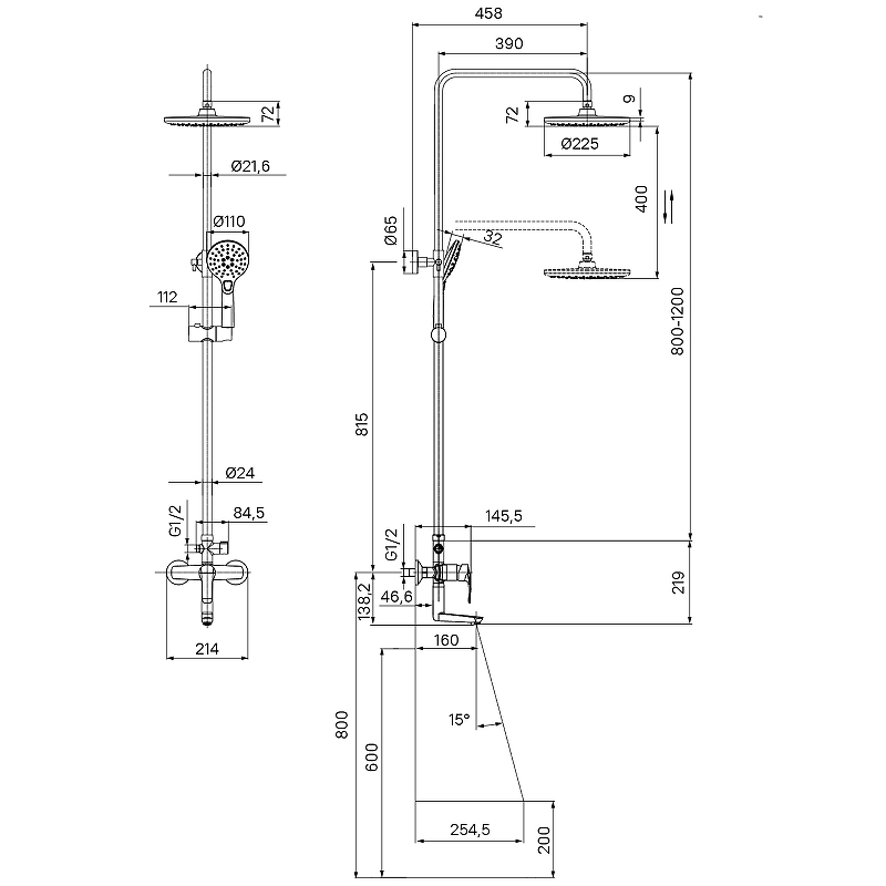 Душевая система Iddis Ray RAYSB3Fi06 Хром от магазина ЛесКонПром.ру