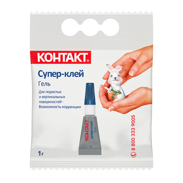 Супер-клей КОНТАКТ Гель 1 г от магазина ЛесКонПром.ру