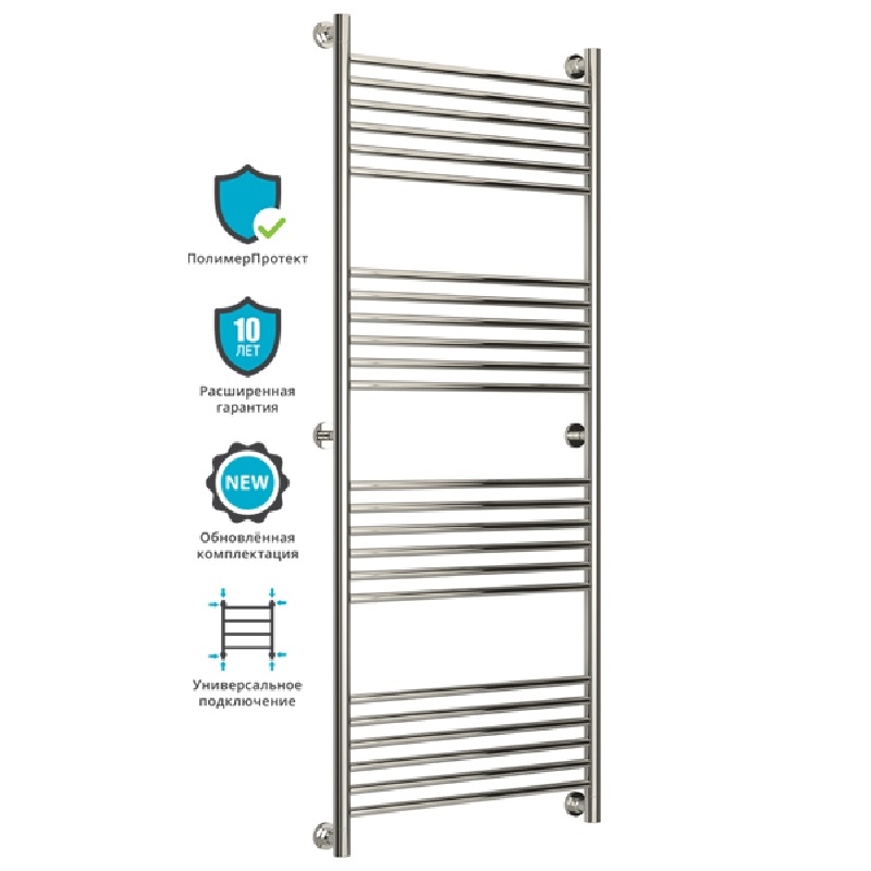Водяной полотенцесушитель Сунержа Богема прямая 1500х600 Хром от магазина ЛесКонПром.ру