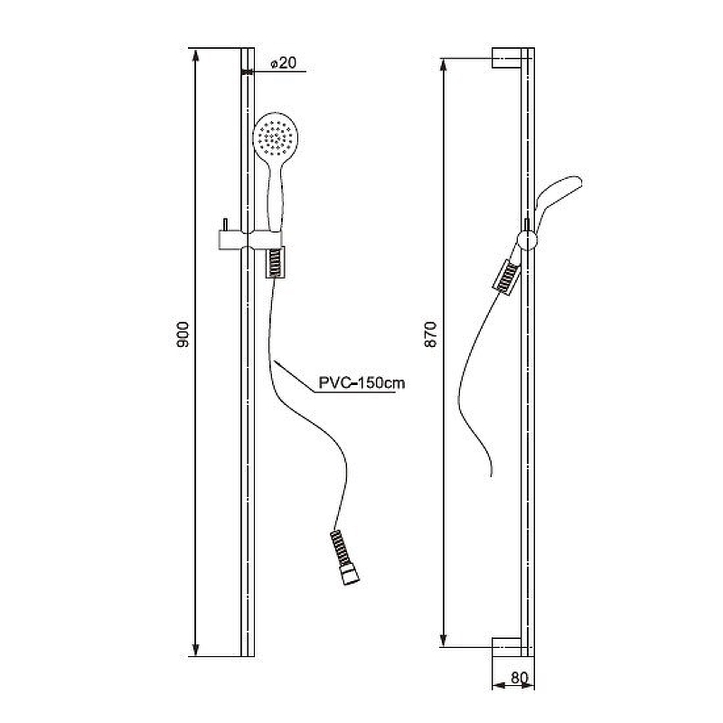 Душевой гарнитур Paini Catania CTCR121L9 Хром от магазина ЛесКонПром.ру