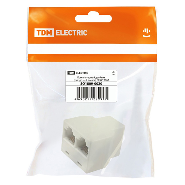 Разветвитель компьютерный TDM ELECTRIC гнездо - 2 гнезда от магазина ЛесКонПром.ру