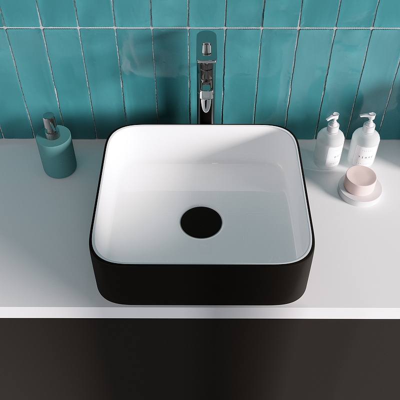 Раковина-чаша Grossman 40 GR-4042BW Белая Черная от магазина ЛесКонПром.ру