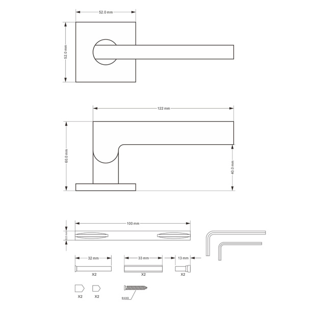 Ручки дверные NEODECO Jungle EN черные от магазина ЛесКонПром.ру