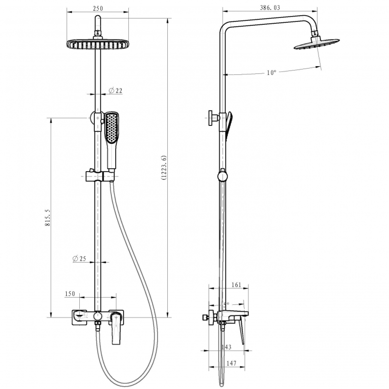 Душевая система Boheme Venturo 378 Хром от магазина ЛесКонПром.ру