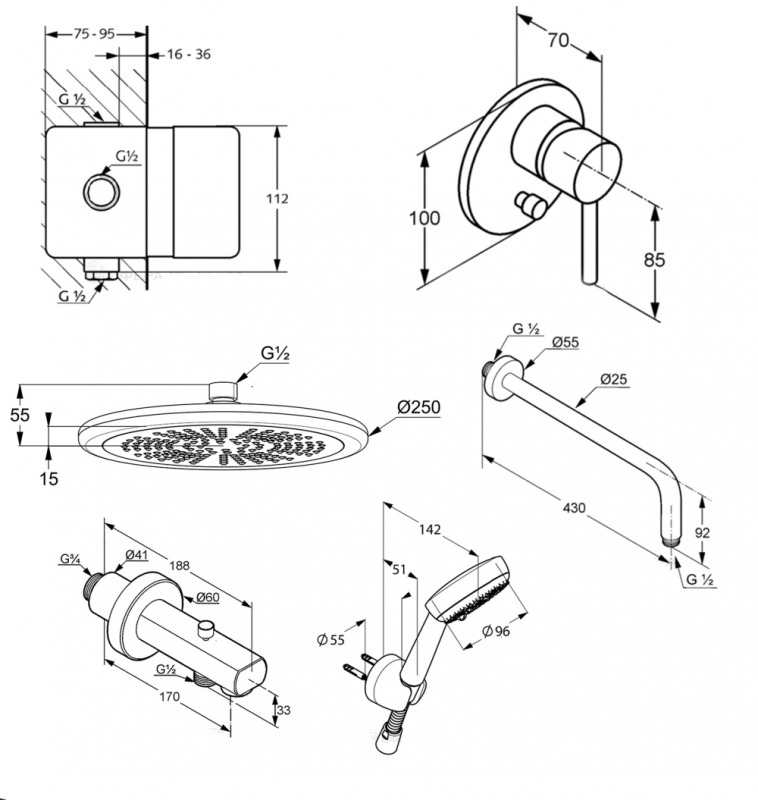 Душевая система Kludi Bozz 386310576 Хром от магазина ЛесКонПром.ру