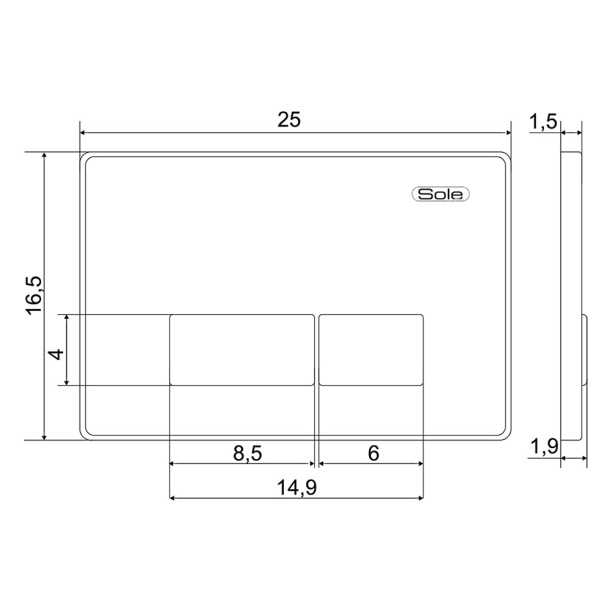 Кнопка для инсталляции SOLE хром от магазина ЛесКонПром.ру