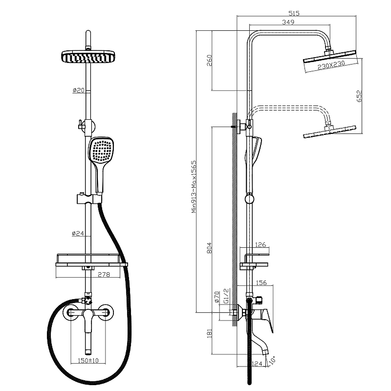 Душевая система Rossinka RS29-46 Хром от магазина ЛесКонПром.ру