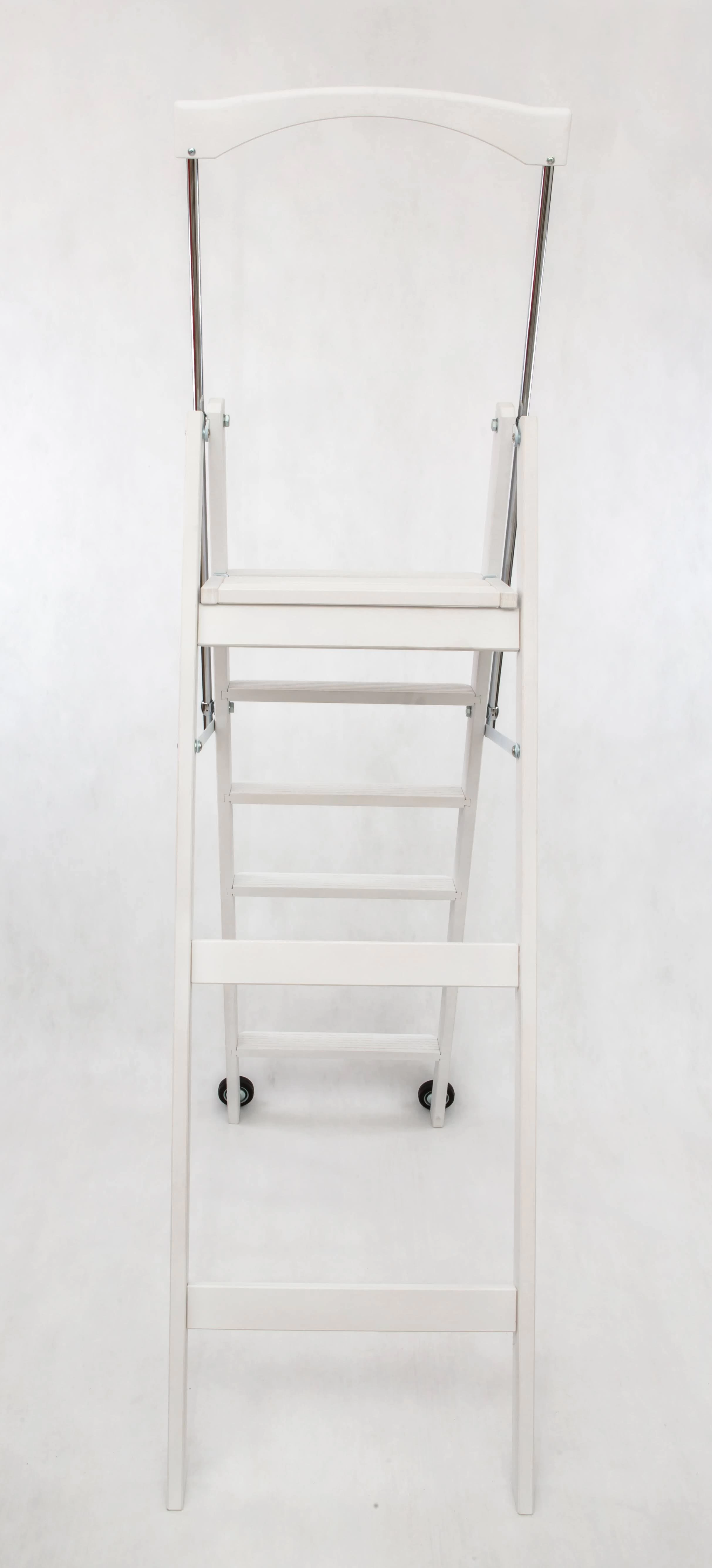 Стремянка деревянная Hoz-Block Серж 6 ступеней Белая (арт. СДР-6Б) от магазина ЛесКонПром.ру