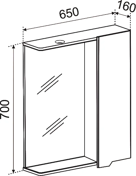 Зеркало Emmy Агата 65 R от магазина ЛесКонПром.ру