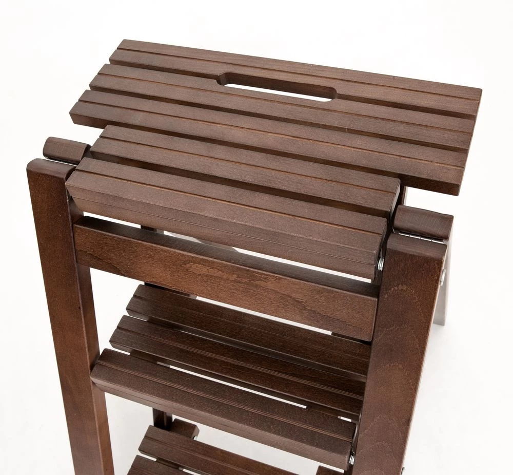 Стремянка-табурет деревянная с широкими ступенями Hoz-Block Микки 3 ступени Черная (арт. СДМТ-3Ч) от магазина ЛесКонПром.ру