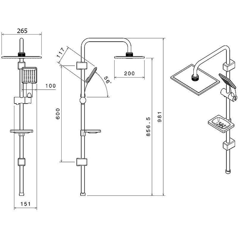 Душевая система Shouder Alma 9012604 Хром от магазина ЛесКонПром.ру