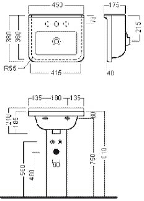 Пьедестал Hatria Erika Pro Y0TC01 Белый от магазина ЛесКонПром.ру