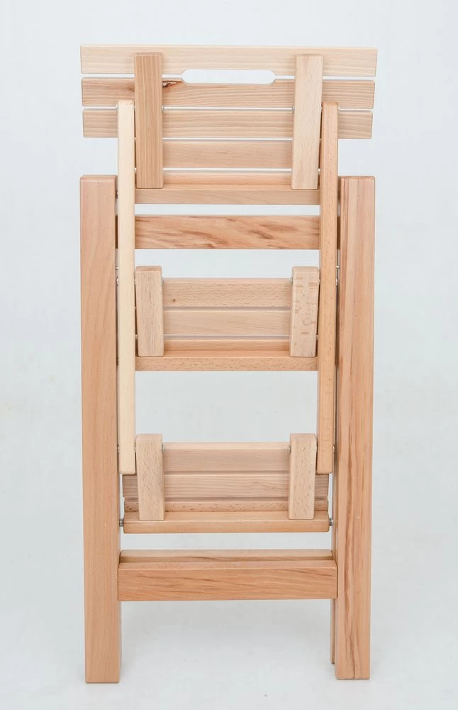 Стремянка-табурет деревянная с широкими ступенями Hoz-Block Микки 2 ступени Белая (арт. СДМТ-2Б) от магазина ЛесКонПром.ру