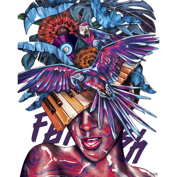 Канвас 40х50 см Тропическая музыка от магазина ЛесКонПром.ру