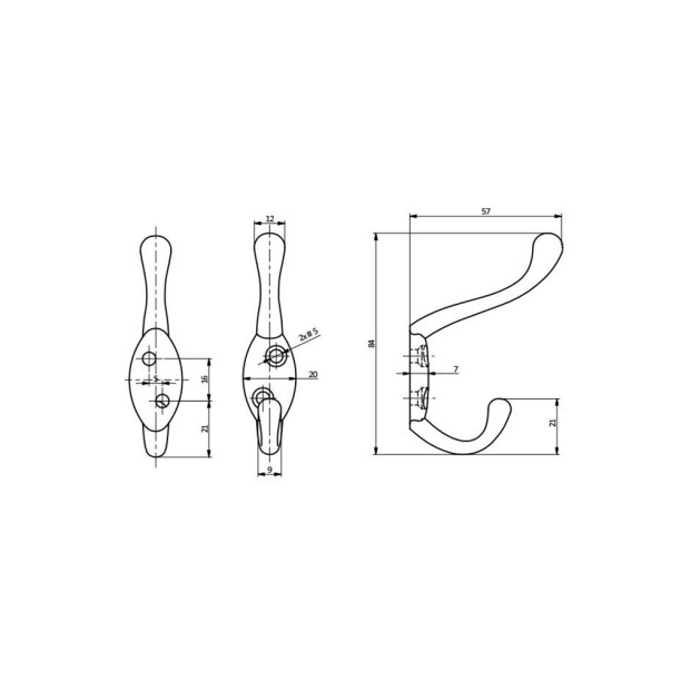 Мебельный крючок GT MALAGA M черный матовый от магазина ЛесКонПром.ру