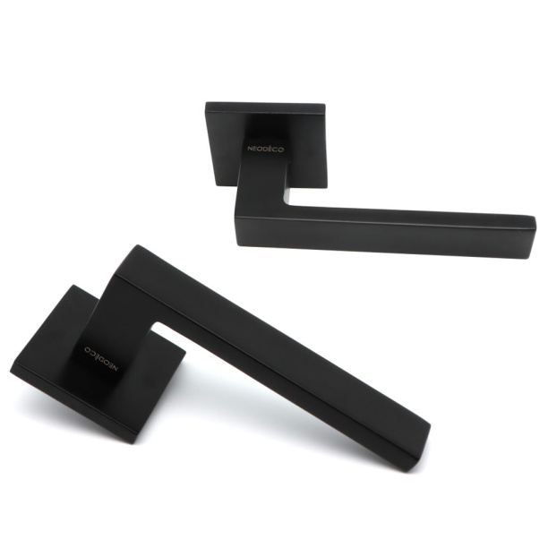 Ручки дверные NEODECO Lake EN черные от магазина ЛесКонПром.ру