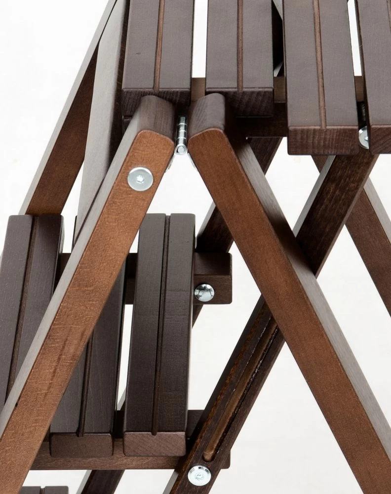 Стремянка-табурет деревянная с широкими ступенями Hoz-Block Микки 3 ступени Черная (арт. СДМТ-3Ч) от магазина ЛесКонПром.ру