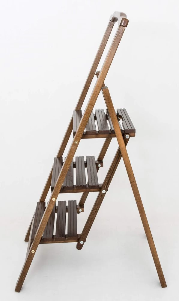 Стремянка деревянная с широкими ступенями Hoz-Block Микки 4 ступени Черная (арт. СДМ-4Ч) от магазина ЛесКонПром.ру