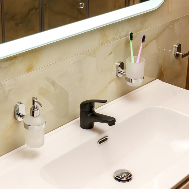 Смеситель для раковины FLUMEN Lippe черный от магазина ЛесКонПром.ру