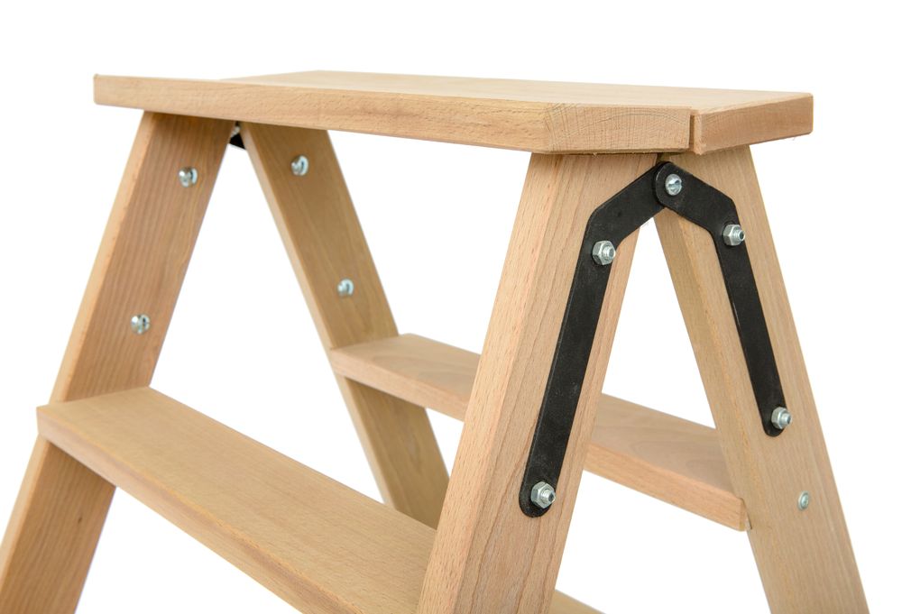 Стремянка двухсторонняя деревянная со ступенями Hoz-Block Штукатур 2x7 ступеней (арт. СДДШ-7) от магазина ЛесКонПром.ру