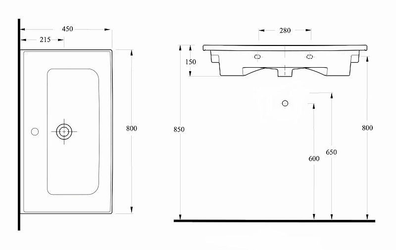 Раковина beWash Ontario 80 35831101 Белый глянец от магазина ЛесКонПром.ру
