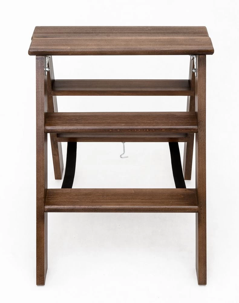 Стремянка двухсторонняя деревянная Hoz-Block Марк 3 ступени Черная (арт. ДДС-3Ч) от магазина ЛесКонПром.ру