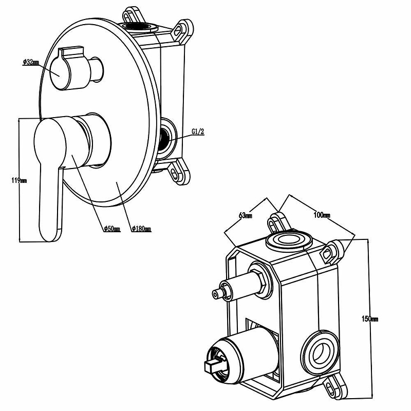 Душевая система Swedbe Platta 5536 Хром от магазина ЛесКонПром.ру