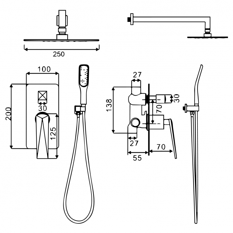 Душевая система Boheme Venturo 384 Золото от магазина ЛесКонПром.ру