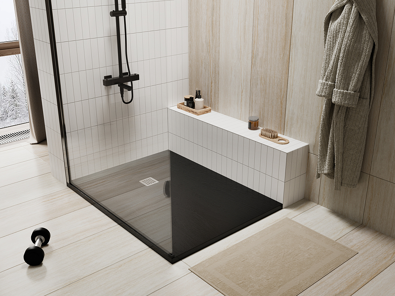 Душевой поддон из искусственного камня WasserKRAFT Dill 120x80 61T06 Черный матовый от магазина ЛесКонПром.ру