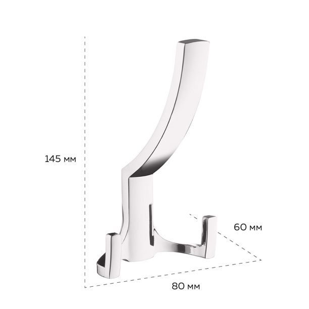 Крючок мебельный KERRON 0340 хром матовый от магазина ЛесКонПром.ру