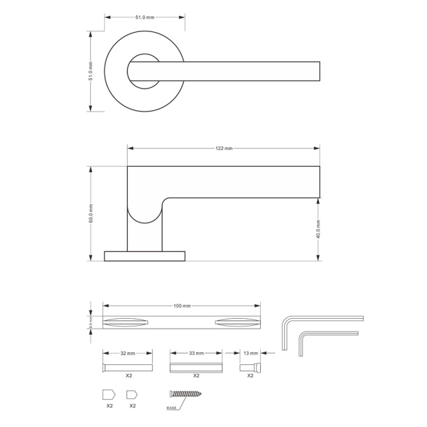 Ручки дверные NEODECO Jungle EZ черные от магазина ЛесКонПром.ру